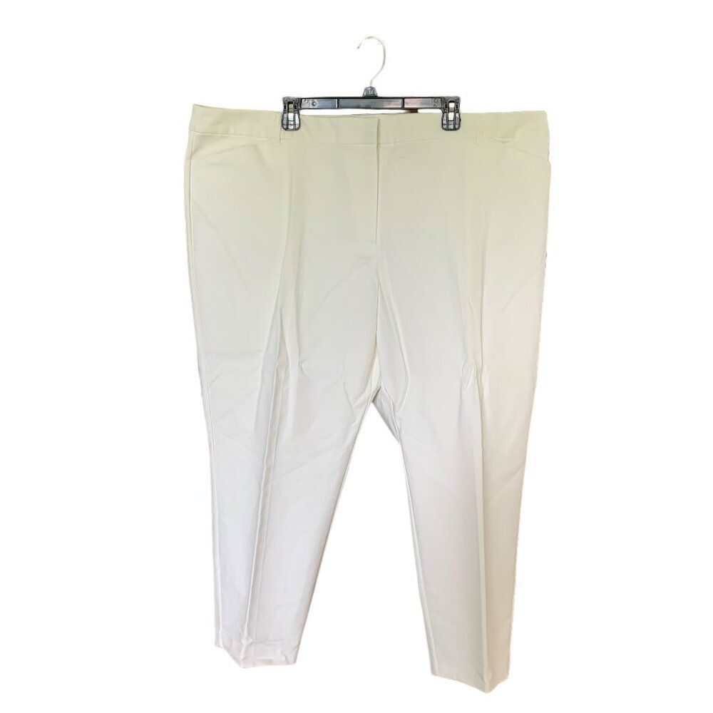 Liz Claiborne Women 24W Ankle Pants Cream White Peddle Minimal Emma NEW with Tag